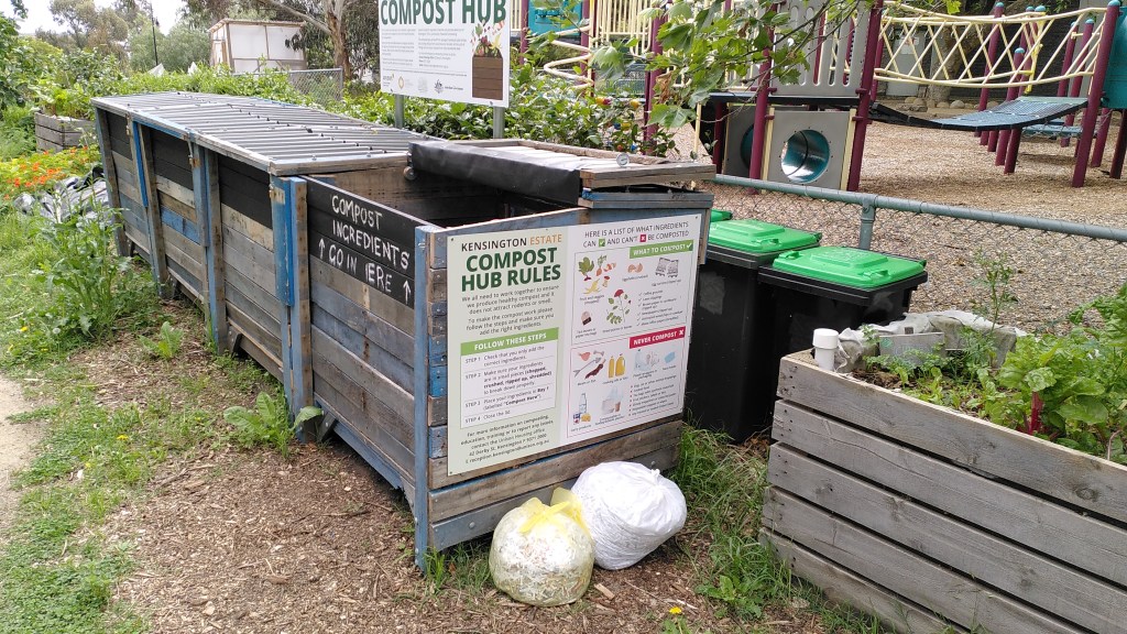 Kensington Estate Compost Hub in use at the Derby Street Food Forest